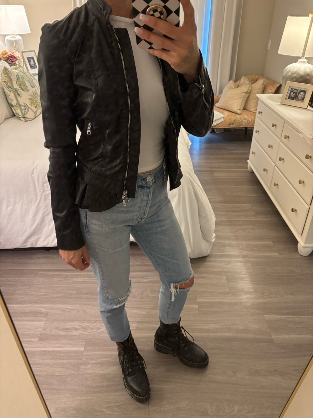 🖤 Marissa Webb 100% Lamb Leather Peplum Moto Jacket 🖤